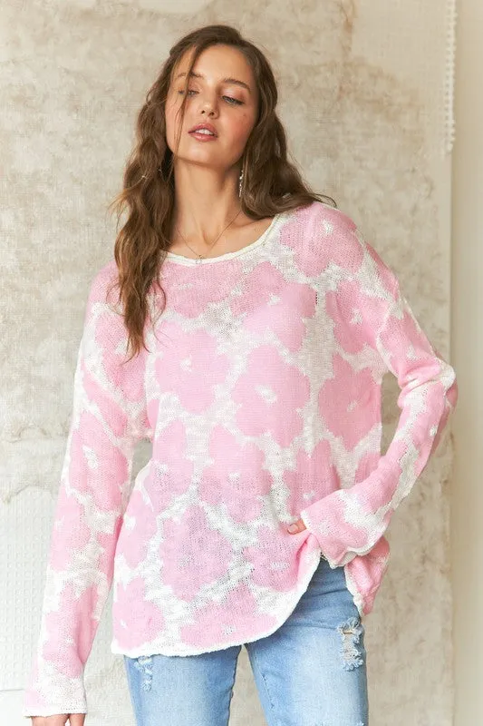 2 Colors - Lightweight Spring Flower Sweaters