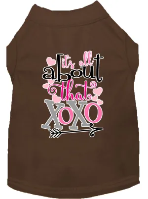 All About That Xoxo Screen Print Dog Shirt Brown Xl