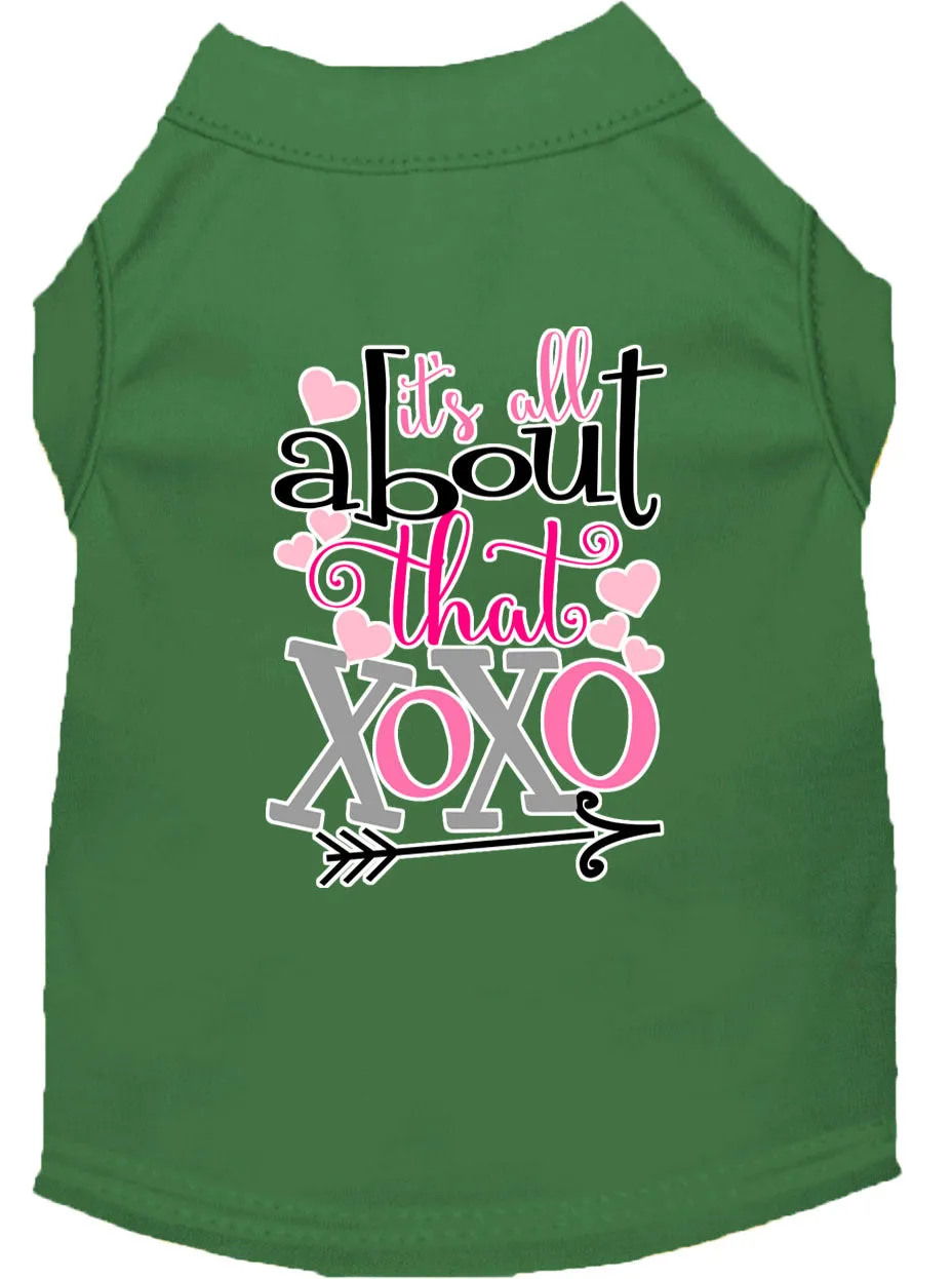 All About That Xoxo Screen Print Dog Shirt Green Xs