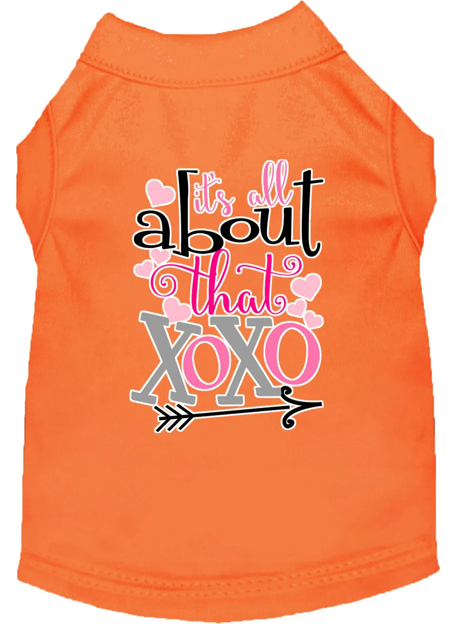 All About That Xoxo Screen Print Dog Shirt Orange Med