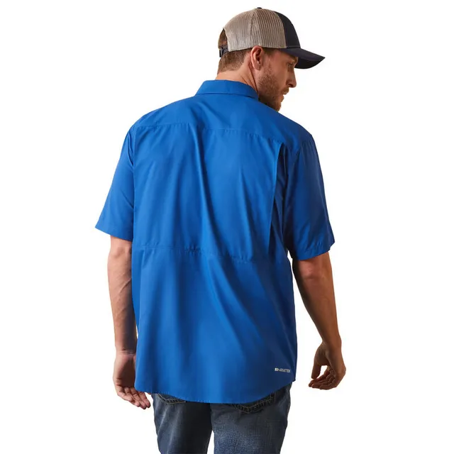 Ariat Men's VentTEK Royal Blue Western Fitted Short Sleeve Shirt