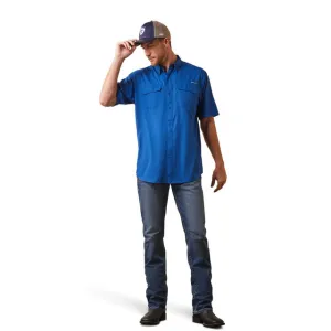 Ariat Men's VentTEK Royal Blue Western Fitted Short Sleeve Shirt