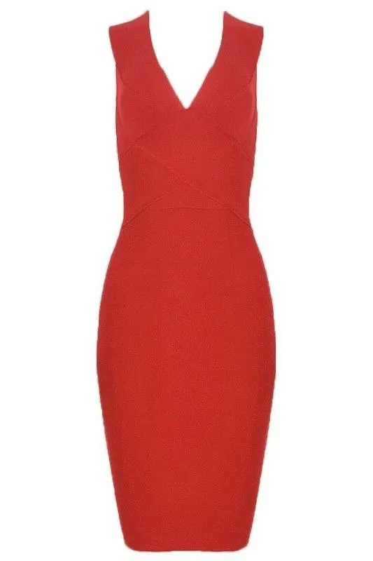 Ash Bandage Dress - Lipstick Red