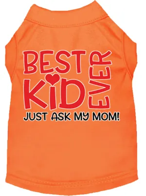 Ask My Parents Screen Print Dog Shirt Orange Xl