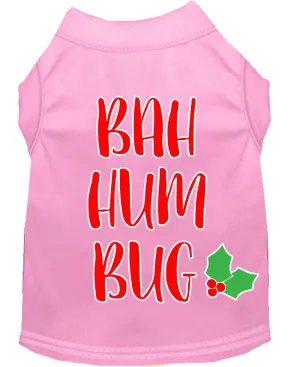 Bah Humbug Screen Print Dog Shirt Light Pink Xs