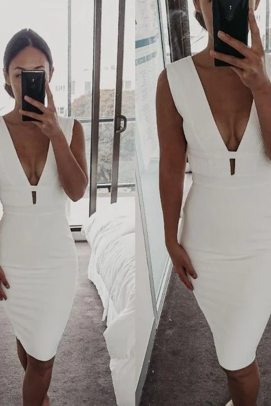 Bay Bandage Dress - Pearl White