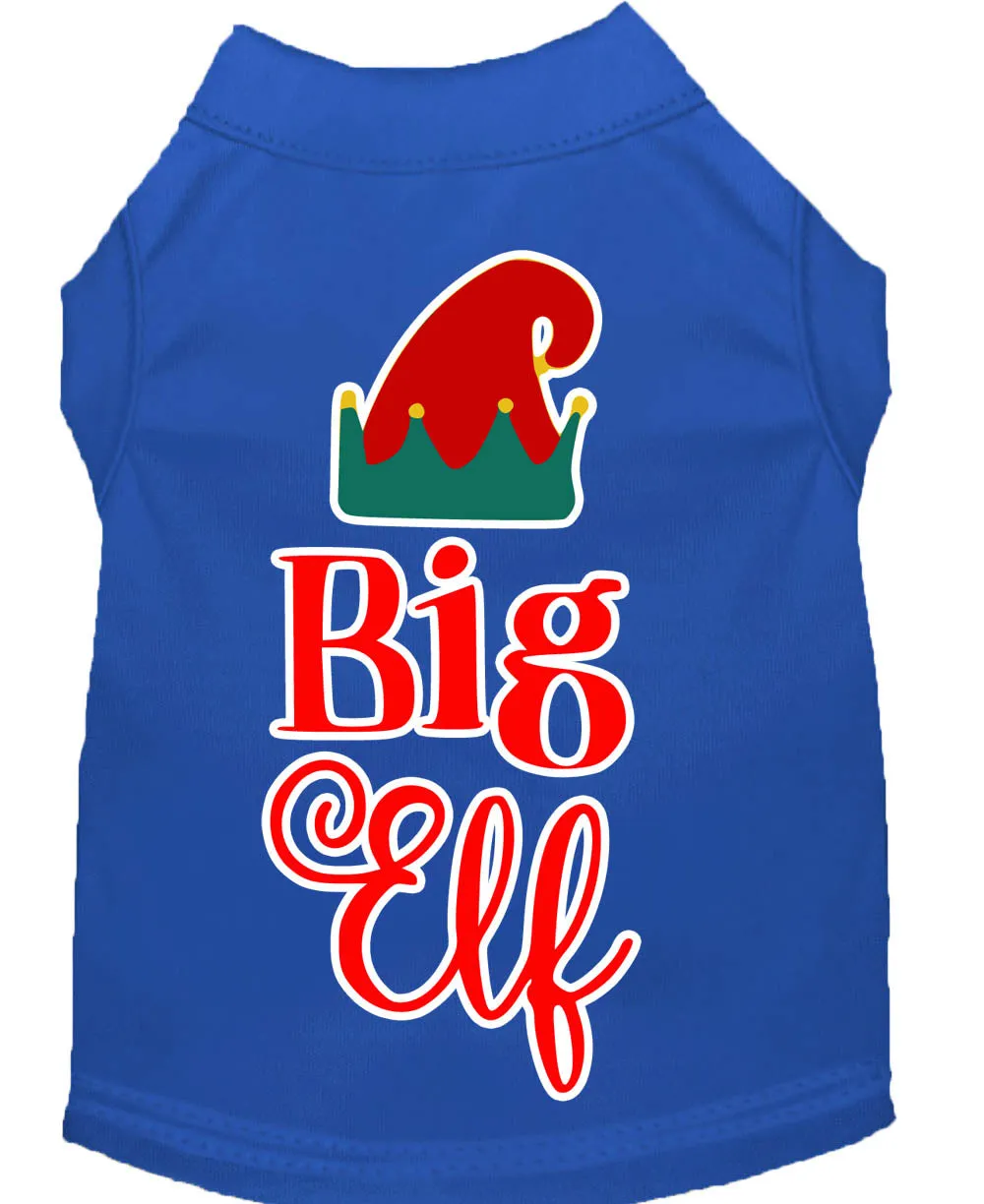 Big Elf Screen Print Dog Shirt Blue Xl