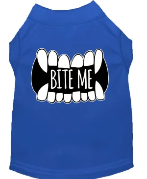 Bite Me Screen Print Dog Shirt Blue Lg (14)