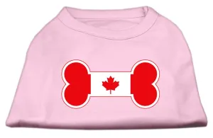 Bone Shaped Canadian Flag Screen Print Shirts Light Pink XXXL(20)