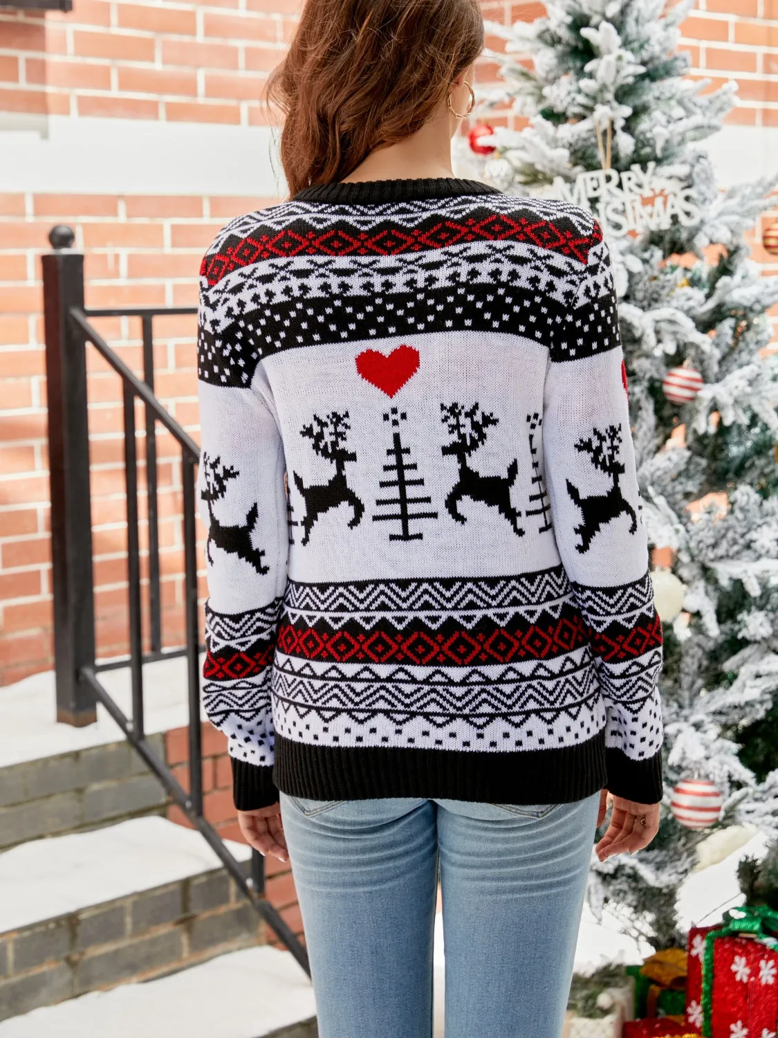 Christmas Round Neck Sweater Christmas Sweater Womens Fashion Holiday Clothing Ugly Christmas Sweater Unisex Sweatshirt KESLEY