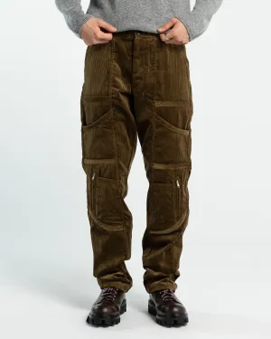 Corduroy Paneled Cargo Pant in Brown