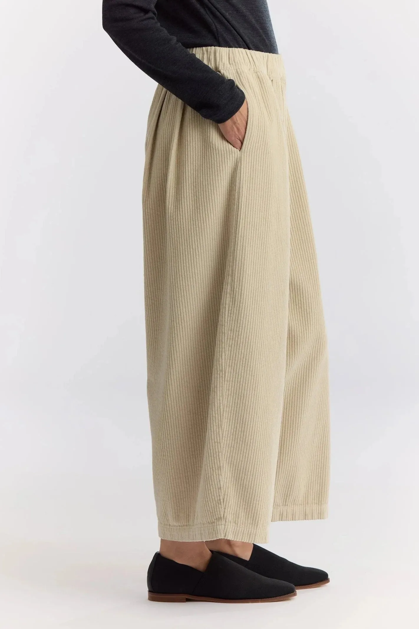 Corduroy Wide Pants, Ivory