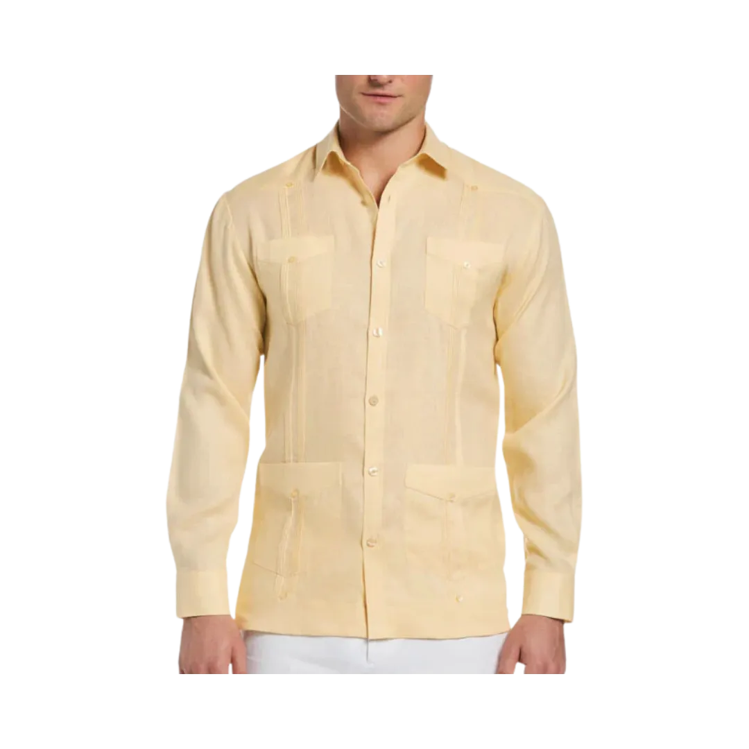 D'accord Men's Guayabera Ecru Shirt