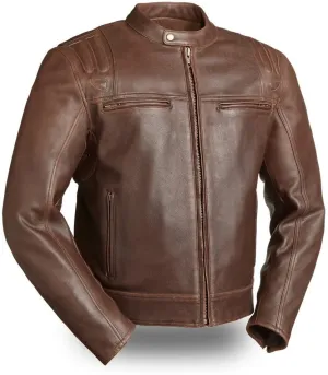 First Manufacturing FIM241CAZ Men’s 'The Carbon’ Brown Leather Jacket