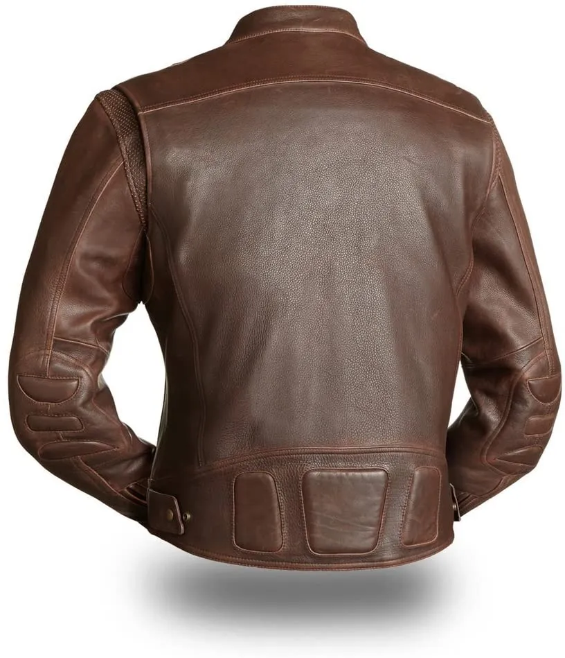 First Manufacturing FIM241CAZ Men’s 'The Carbon’ Brown Leather Jacket