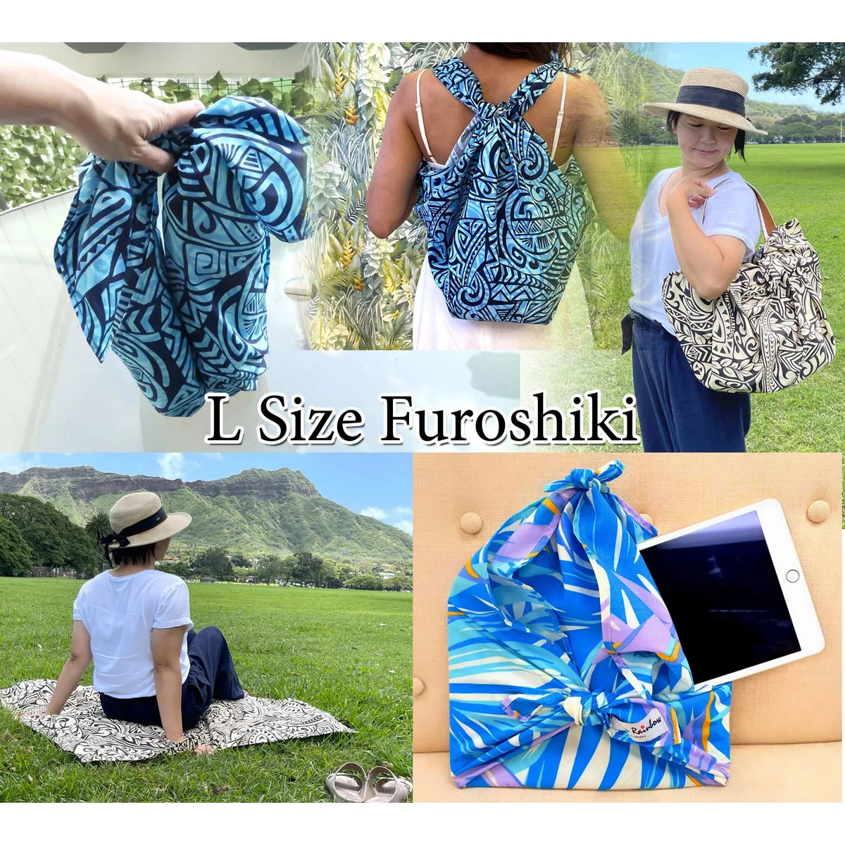 Fun Japanese Print Gift Wrap Furoshiki | Eco Wrapping Cloth Small