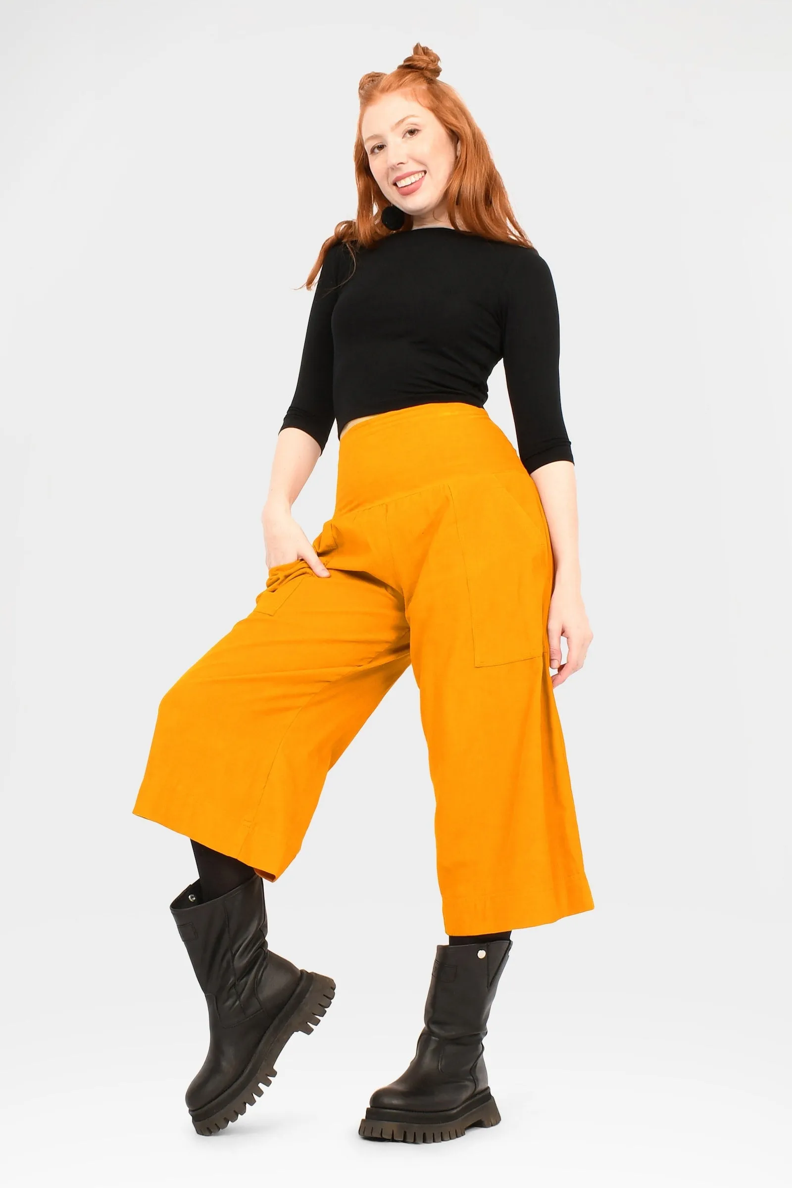 Gemma Cord 3/4 Pants Plain