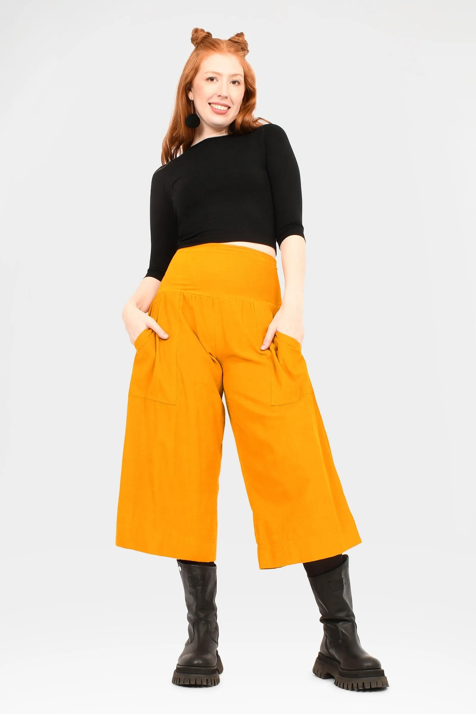 Gemma Cord 3/4 Pants Plain