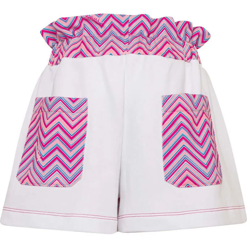 Girls Zig Zag Cotton Shorts