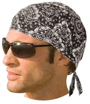 HW2617 Headwrap Paisley Black (Unlined)