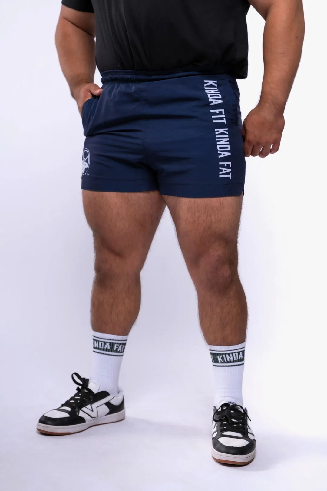 Kinda Fit Kinda Fat The Classic Premium 3.5" Training Shorts (Blue)