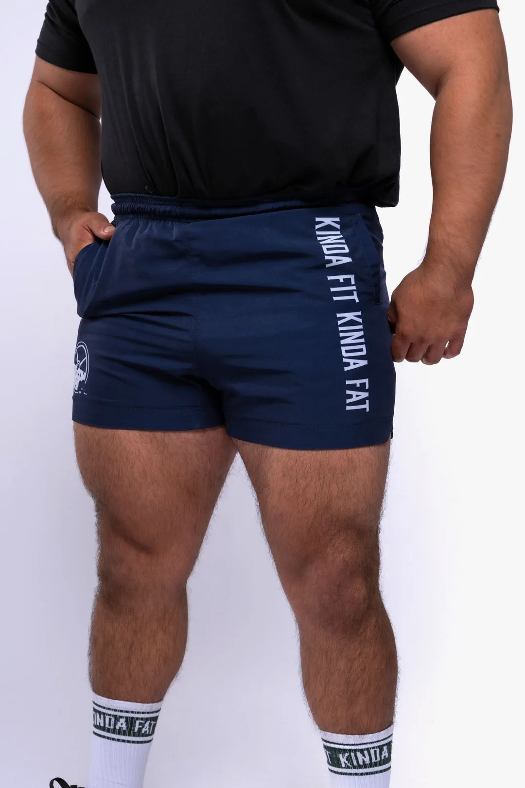 Kinda Fit Kinda Fat The Classic Premium 3.5" Training Shorts (Blue)