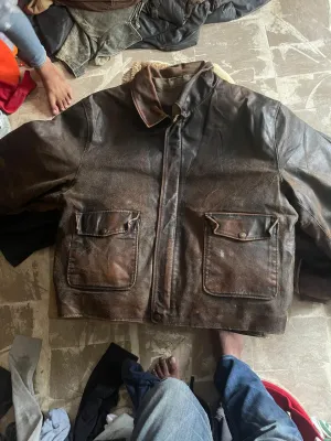 Leather flight jacket