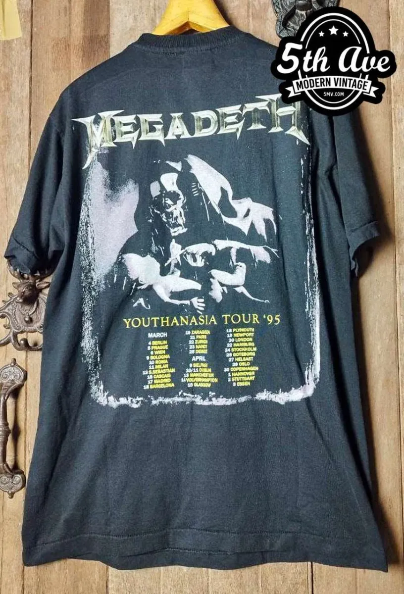 Megadeth Youthanasia Tour 1995 - New Vintage Band T shirt