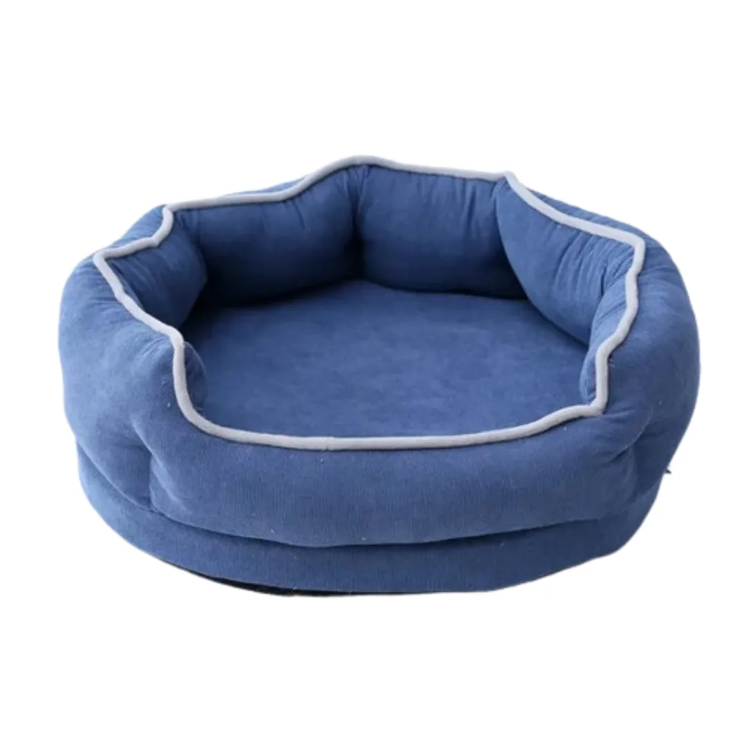 PetAffairs Soft Sponge Removable Corduroy Round Pet Bed