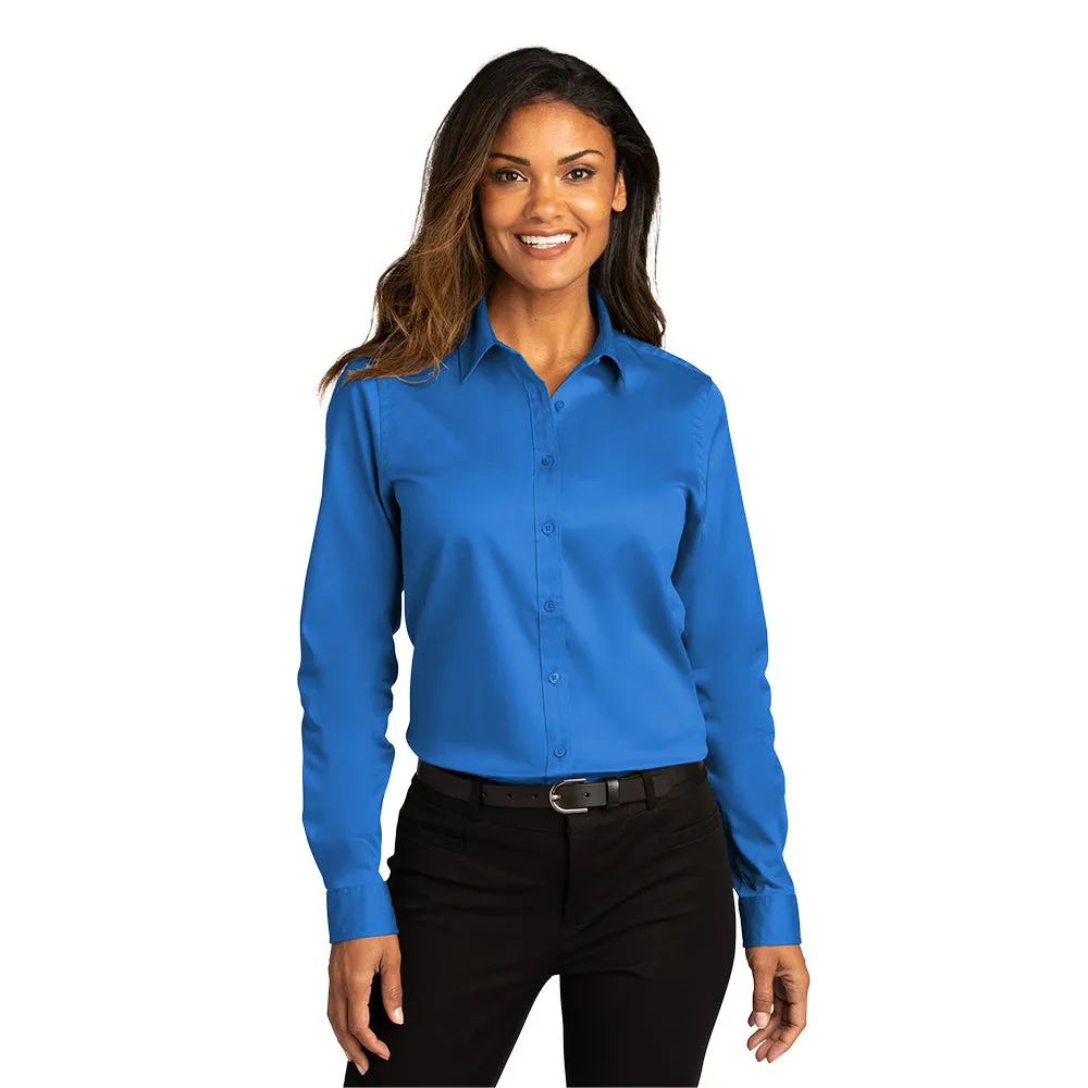 Port Authority® Women's Long Sleeve SuperPro React ™ Twill Shirt - Strong Blue