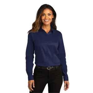 Port Authority® Women's Long Sleeve SuperPro React ™ Twill Shirt - True Navy