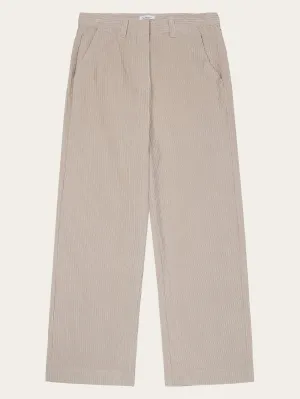 POSEY wide high-rise irregular corduroy pant - GOTS/Vegan - Light feather gray