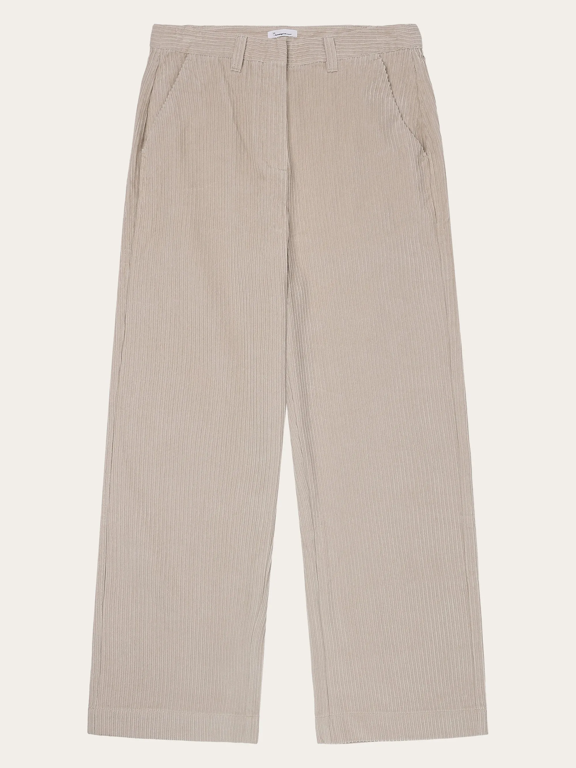 POSEY wide high-rise irregular corduroy pant - GOTS/Vegan - Light feather gray