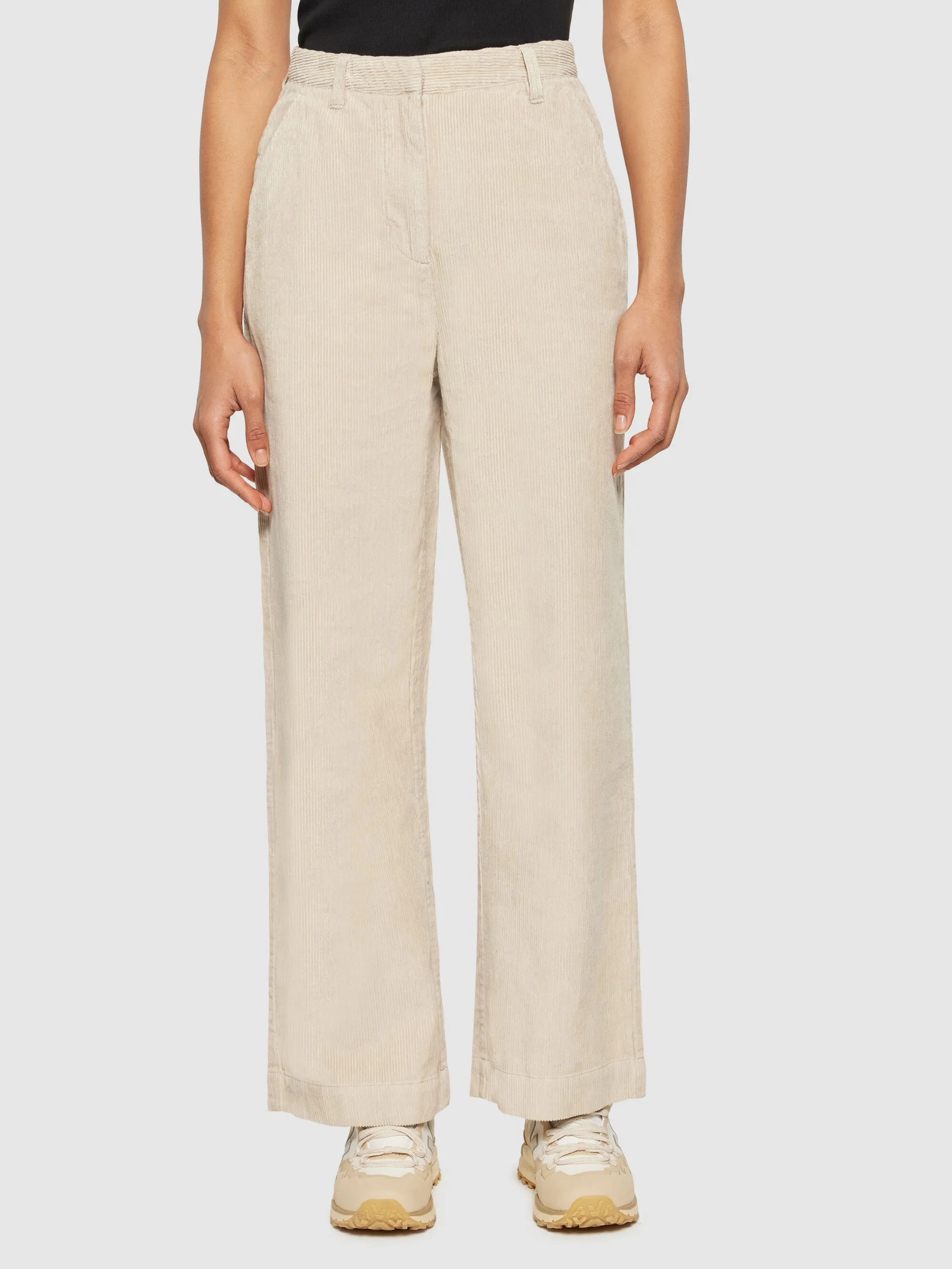 POSEY wide high-rise irregular corduroy pant - GOTS/Vegan - Light feather gray