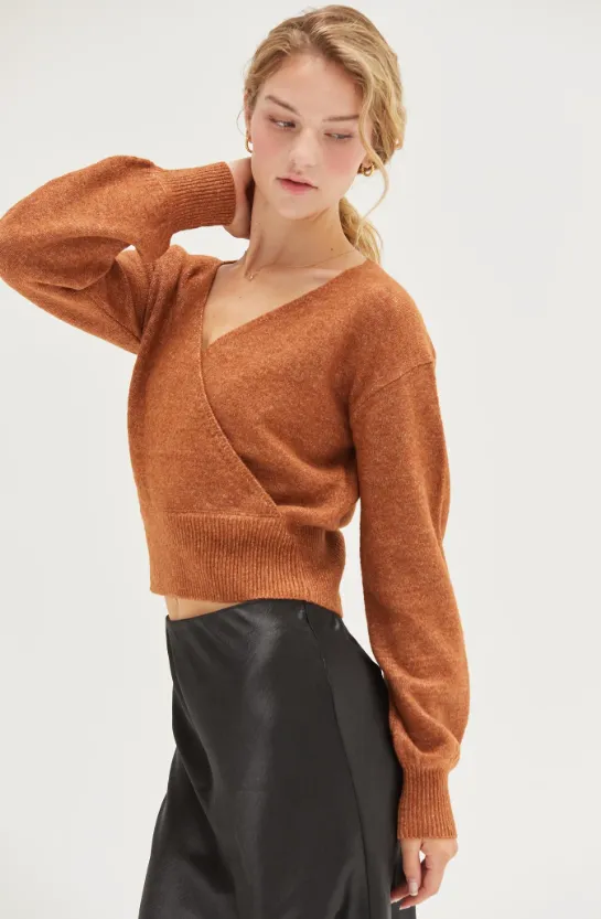 Reyna Surplice V Neck Sweater