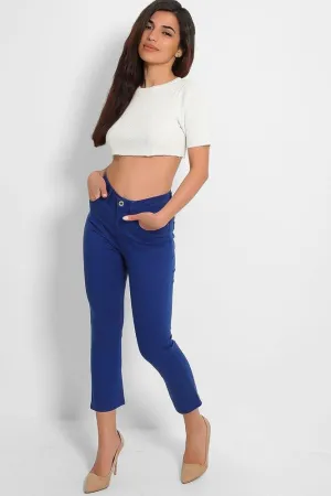 Royal Blue Cropped Skinny Jeans