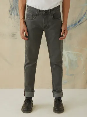 Skinny Fit Dark Olive Plain Jeans