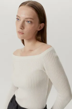 The Merino Wool Off-the-shoulder Top