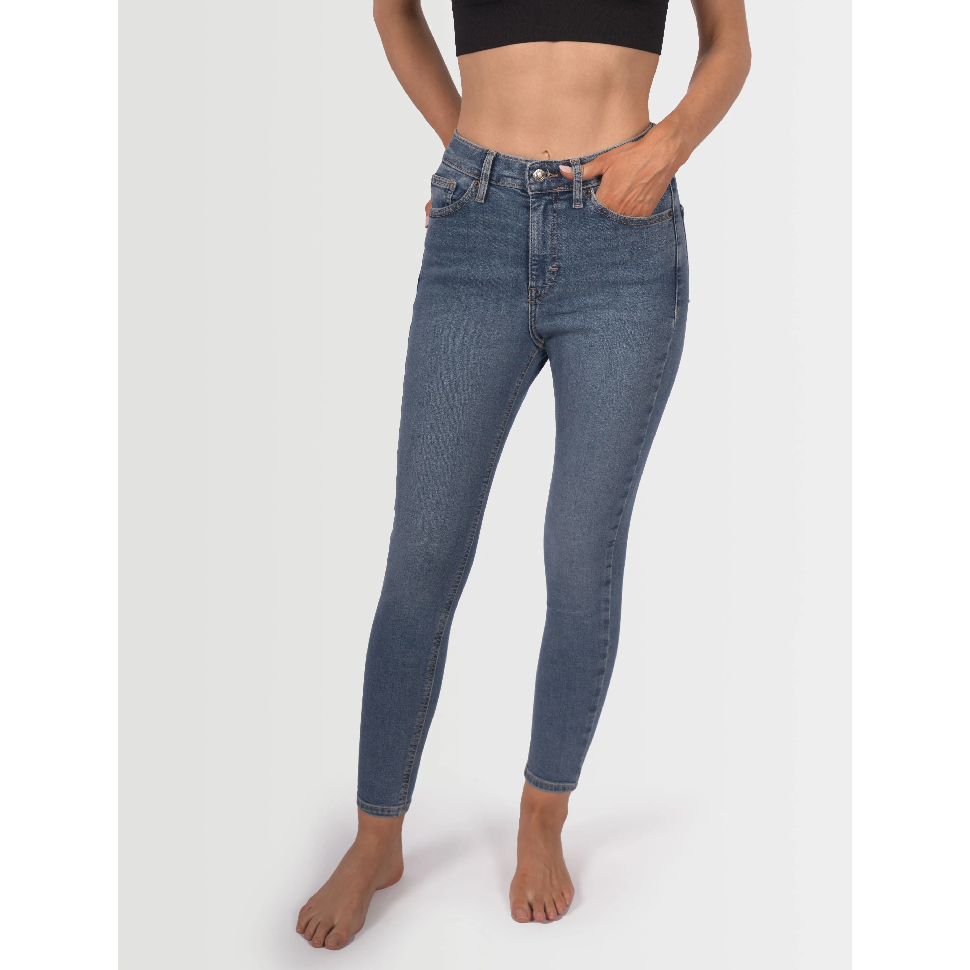 Topshop Women's Jamie Skinny Jeans - Mid Denim