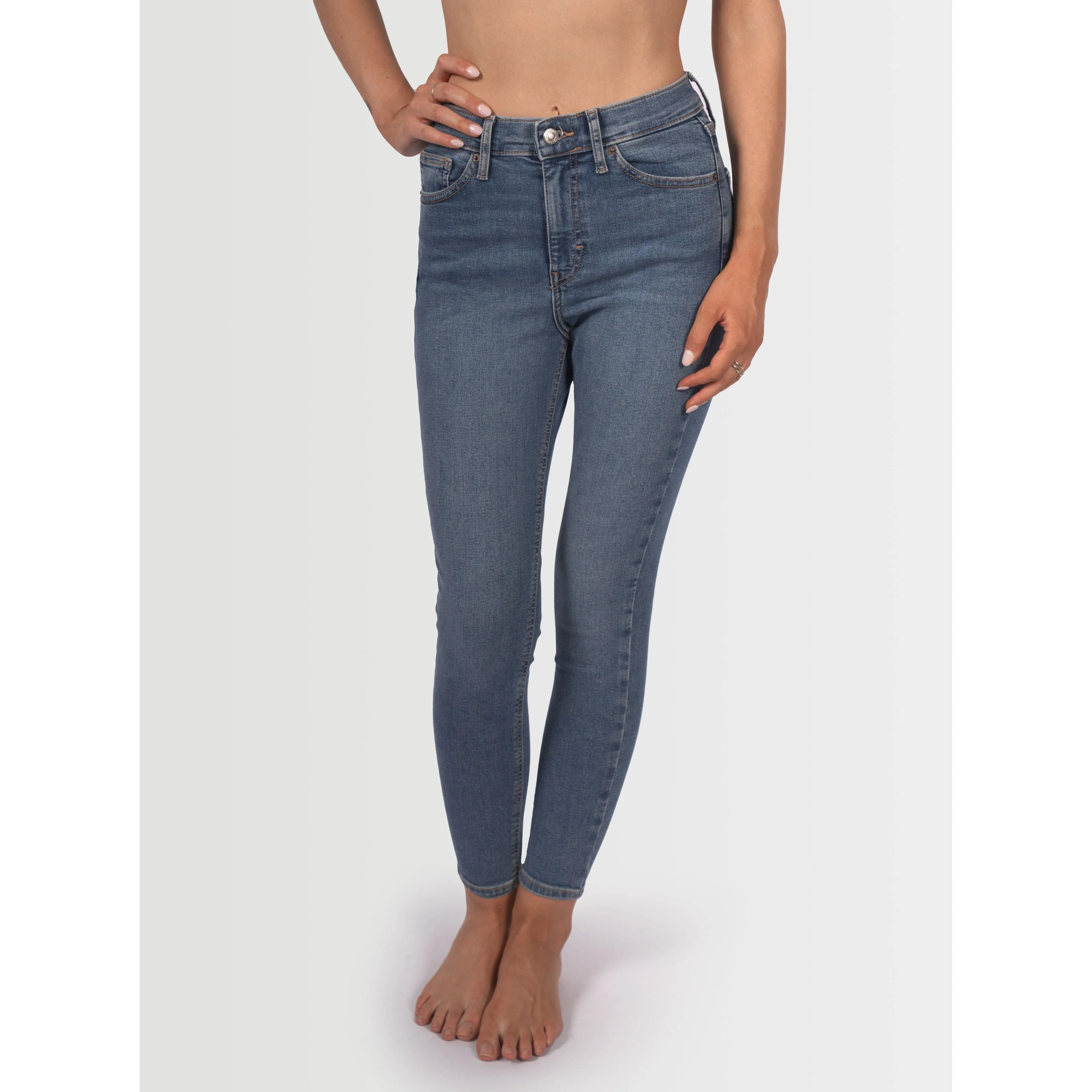 Topshop Women's Jamie Skinny Jeans - Mid Denim