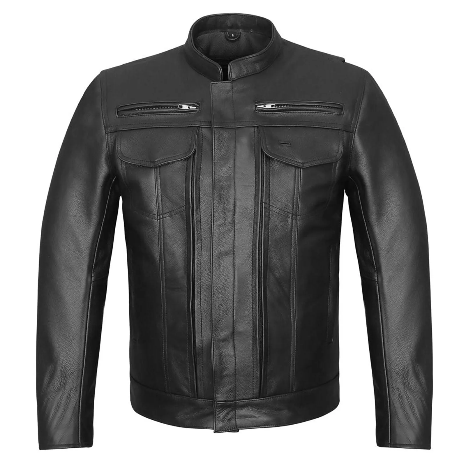 Vance Leathers' Men's Top Performer Motorcycle Leather Jacket with double conceal carry pockets