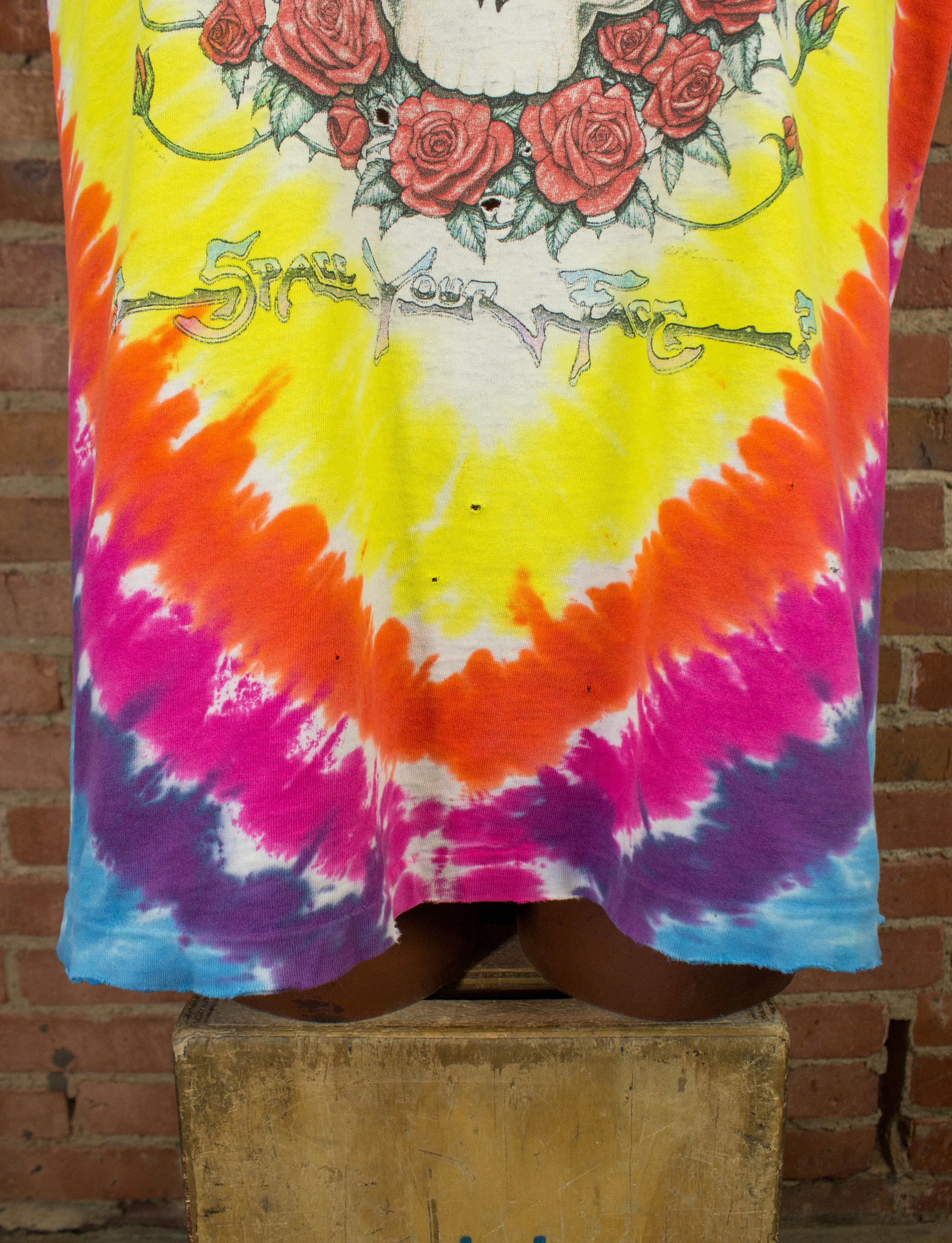 Vintage Grateful Dead Concert T Shirt 1992 Space Your Face Distressed Tie Dye XL