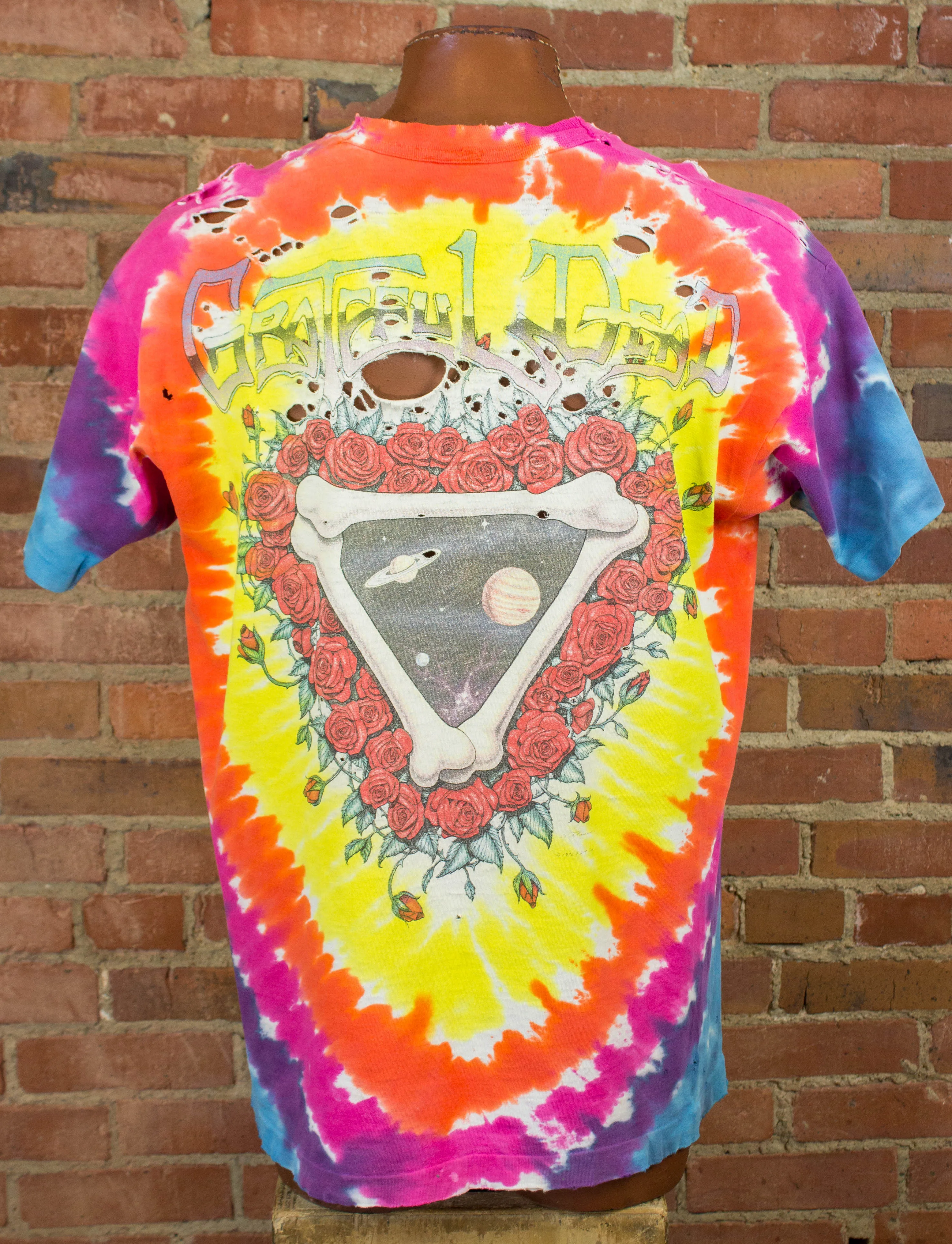 Vintage Grateful Dead Concert T Shirt 1992 Space Your Face Distressed Tie Dye XL