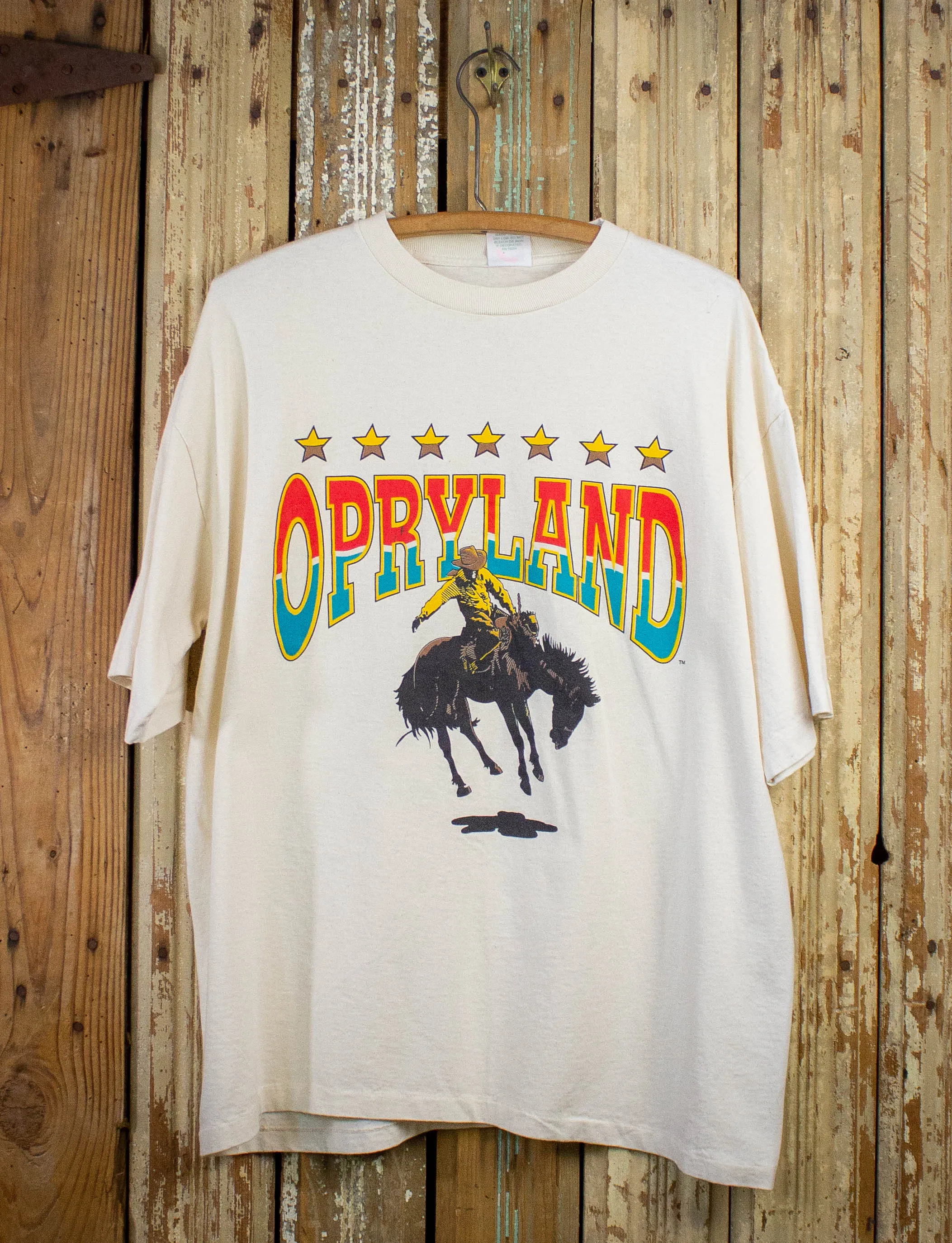 Vintage Opryland Bullrider Graphic T Shirt 90s Off White XL