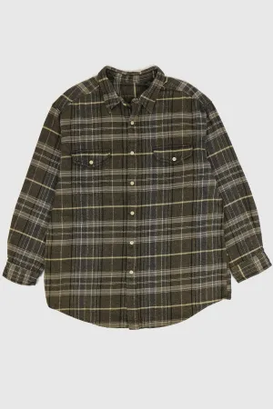 Vintage Plaid Flannel Button-Down Shirt