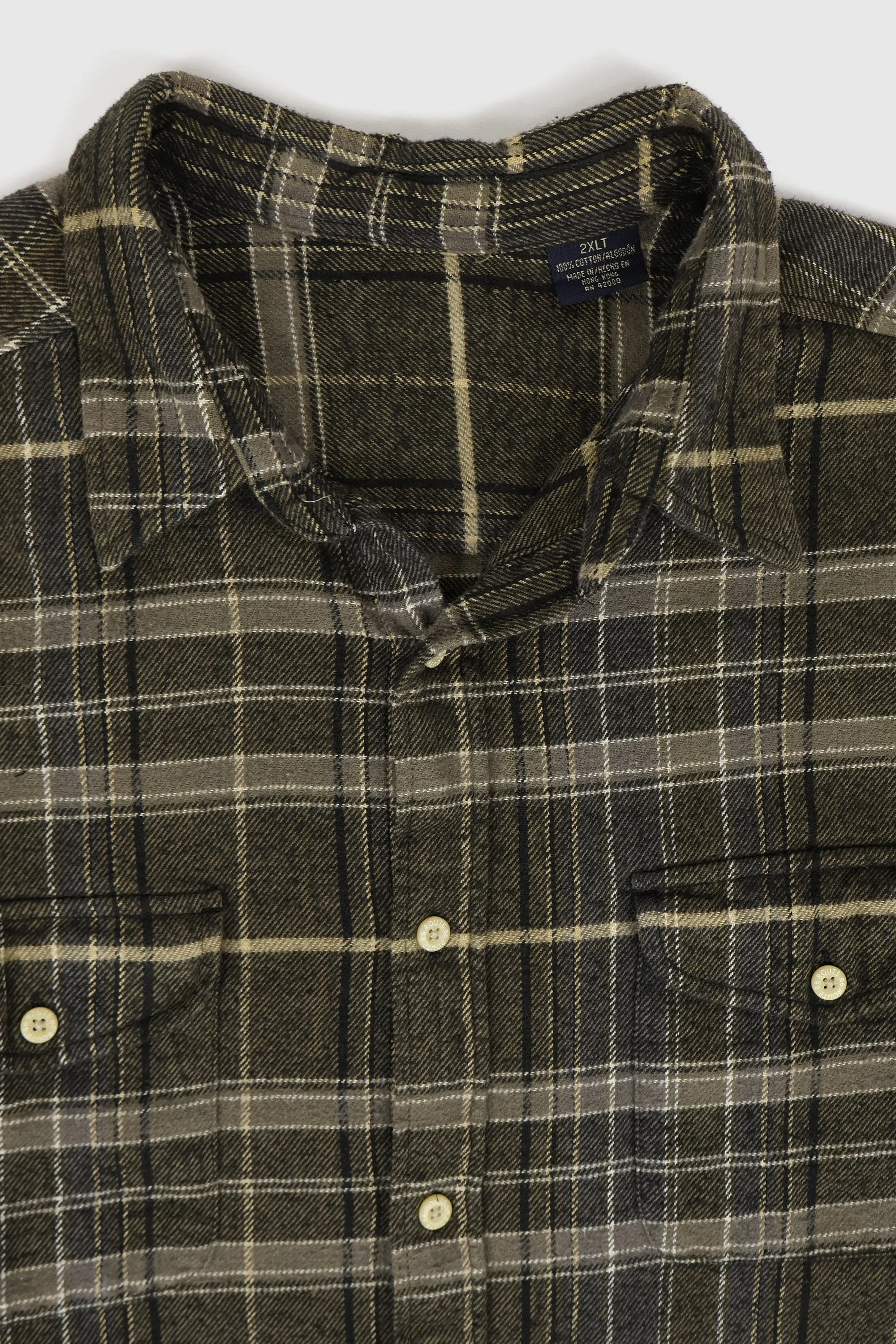 Vintage Plaid Flannel Button-Down Shirt