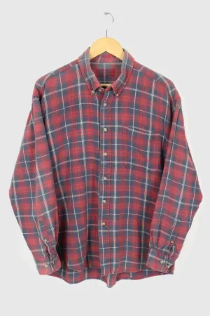 Vintage Red Plaid Button-Down Shirt