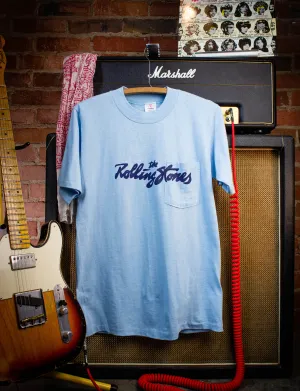 Vintage Rolling Stones World Tour Concert Pocket T Shirt 1978 Light Blue Medium