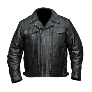 VL512 Vance Leather Men's Double Pistol Pete Leather Jacket