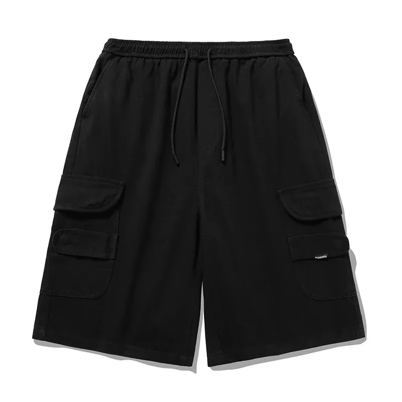 Wiaofellas  -  Summer New Men's Bermuda Casual Shorts Loose Straight Cotton Beach Solid Short Trousers Male Brand Soft Shorts E54